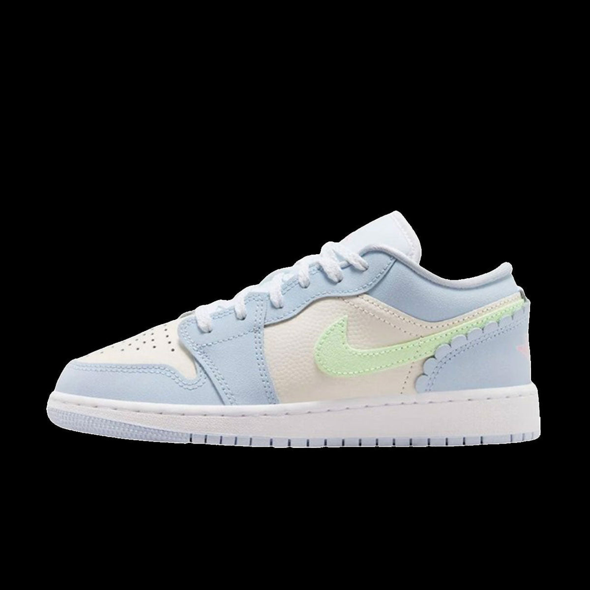 Air Jordan 1 Low SE (GS)(Half Blue/Vapor Green-Sail-White)
