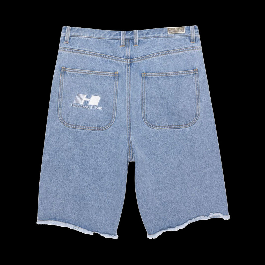 Honor The Gift Frayed Edge 11" Denim Bermuda Shorts (Indigo Denim)
